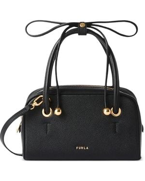 Furla Dome Grain-Leather Tote Bag - Black
