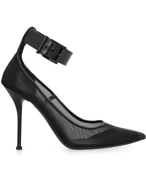 McQueen メッシュパネル パンプス - ブラック