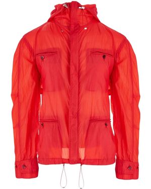 Ferragamo Kapuzenjacke Mit Taschen - Rot