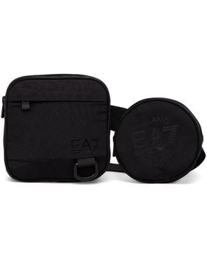 EA7 Gürteltasche mit Logo-Print - Schwarz