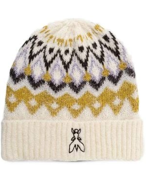 Patrizia Pepe Intarsia-Knit Beanie Hat - Metallic