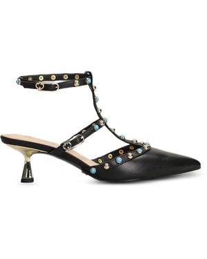 GOLD&ROUGE Glossy Stud-Embellished Pumps - Black