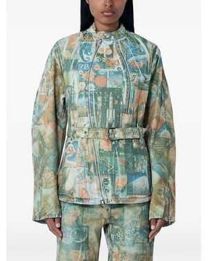 Kiko Kostadinov X Levi's Carina Belt-Detail Jacket - Green