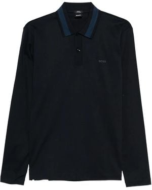 BOSS Long-sleeve Polo Shirt - ブルー