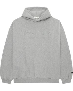 Fear Of God Logo-Embossed Hoodie - Grey