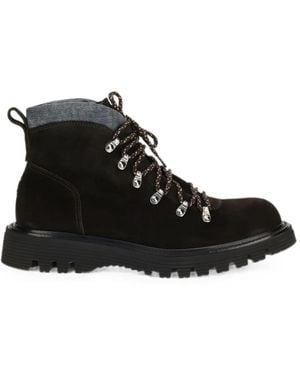 Fratelli Rossetti Suede Lace-Up Boots - Black
