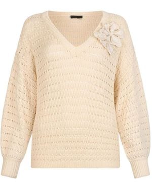 Liu Jo V-Neck Jumper - Natural