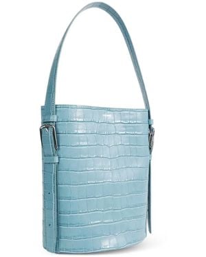 Coperni Ergonomical Crocodile-Effect Bucket Bag - Blue