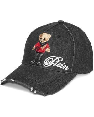 Philipp Plein ベアエンブロイダリーデニムキャップ - ブラック