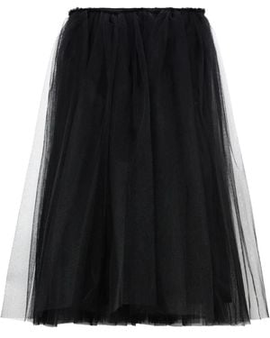 Comme des Garçons Falda midi plisada - Negro