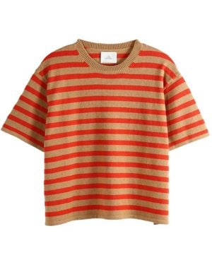The Elder Statesman Scout Striped T-Shirt - Orange