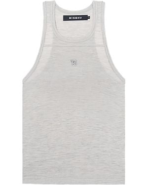 MISBHV Trägershirt mit Logo-Stickerei - Weiß