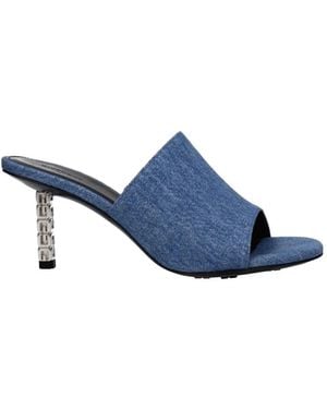 Givenchy G Cube Chain Denim Sandals - Blue