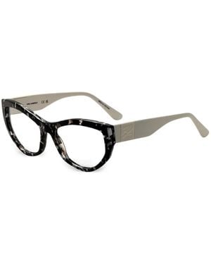 KARL LAGERFELD Marble-Effect Cat-Eye Frame Glasses - White