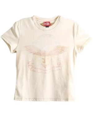 DIESEL T-Shirt Met Grafische Print - Wit