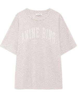 Anine Bing Cade Leopard-Print T-Shirt - White