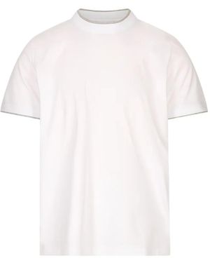Peserico Contrast-Trim Short-Sleeved T-Shirt - White