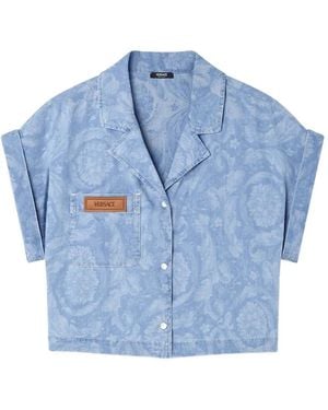 Versace Barocco-Print Shirt - Blue
