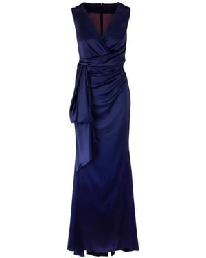 Talbot Runhof Drapiertes Midikleid - Blau