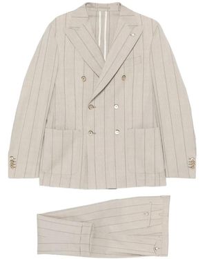 Luigi Bianchi Pinstripe Double-Breasted Suit - White