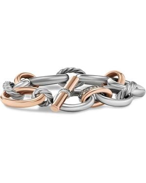 David Yurman 18Kt Rose Mercer Diamond Chain Bracelet - White