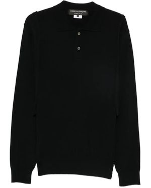 Comme des Garçons Jersey Con Detalle A Capas De Manga Larga - Negro
