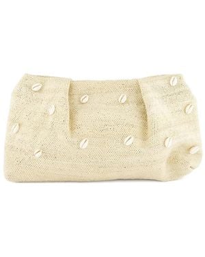 Sensi Studio Mini Seashell-Sisal Clutch Bag - Natural