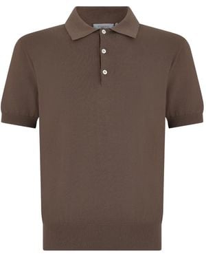 Canali Short-Sleeve Polo Shirt - Brown
