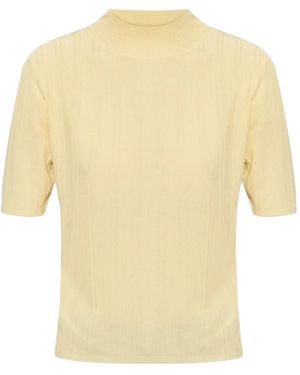 Officine Generale Laya Ribbed Short-Sleeve T-Shirt - Yellow