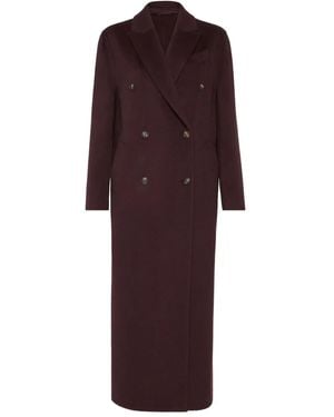 Brunello Cucinelli Double-Breasted Coat - Purple