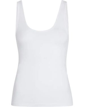 Another Tomorrow Sleeveless Tank Top - White