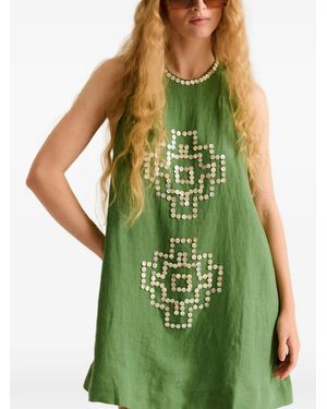 Carolina K Embellishment Mini Dress - Green