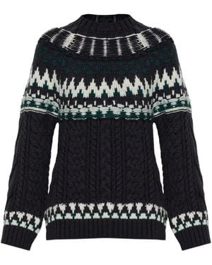 Akep Crew Neck Cable-Knit Jumper - Black