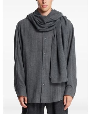DARKPARK Detachable Scarf George Shirt - Grey