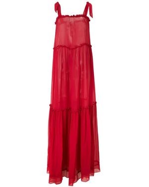 Amir Slama Silk Maxi Dress - Red