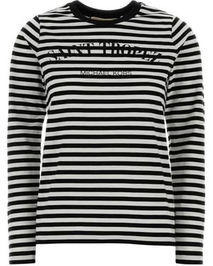 MICHAEL Michael Kors Striped Long-Sleeve T-Shirt - Black