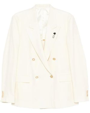 Lardini Double-Breasted-Button Blazer - Natural