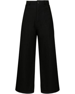 Amir Slama Wide-Leg High-Waisted Trousers - Black