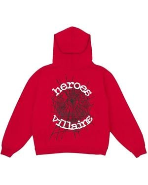 Sp5der X Metro Boomin Spiderweb-Print Hoodie - Red
