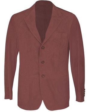 Eleventy Suede Single-Breasted Blazer - Red