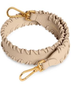 Coccinelle Whipstitch-Trim Leather Bag Strap - Metallic
