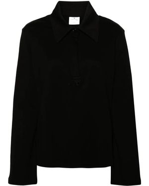 Courreges ピケ ポロシャツ - ブラック