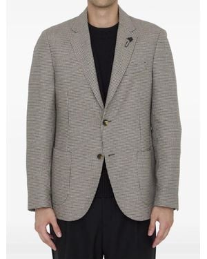 Lardini Houndstooth-Pattern Blazer - Grey