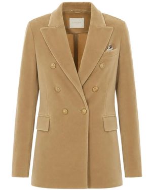 Circolo 1901 Double-Breasted Velvet Blazer - Natural