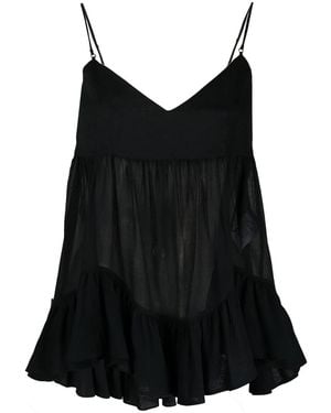McQueen Top Mit Einsätzen - Schwarz
