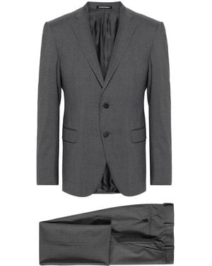 Emporio Armani Single-Breasted Virgin Wool Suit - Gray