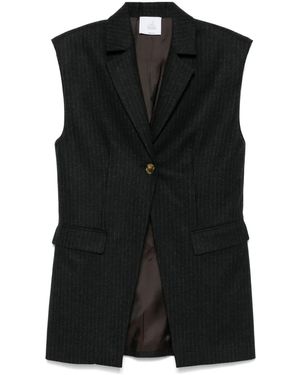 LE SULLY STUDIO Gilet Met Krijtstreep - Zwart
