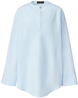 Fabiana Filippi Keyhole Long-Sleeve Top - Blue