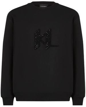 Karl Lagerfeld Felpa Con Decorazione - Nero