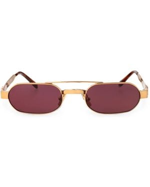Miu Miu Logo-Plaque Geometric-Frame Sunglasses - Pink
